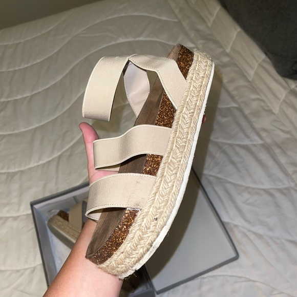 Pierre Dumas Tan Ankle Wrap Around Platform Slip-On Sandal - Picture 7 of 10
